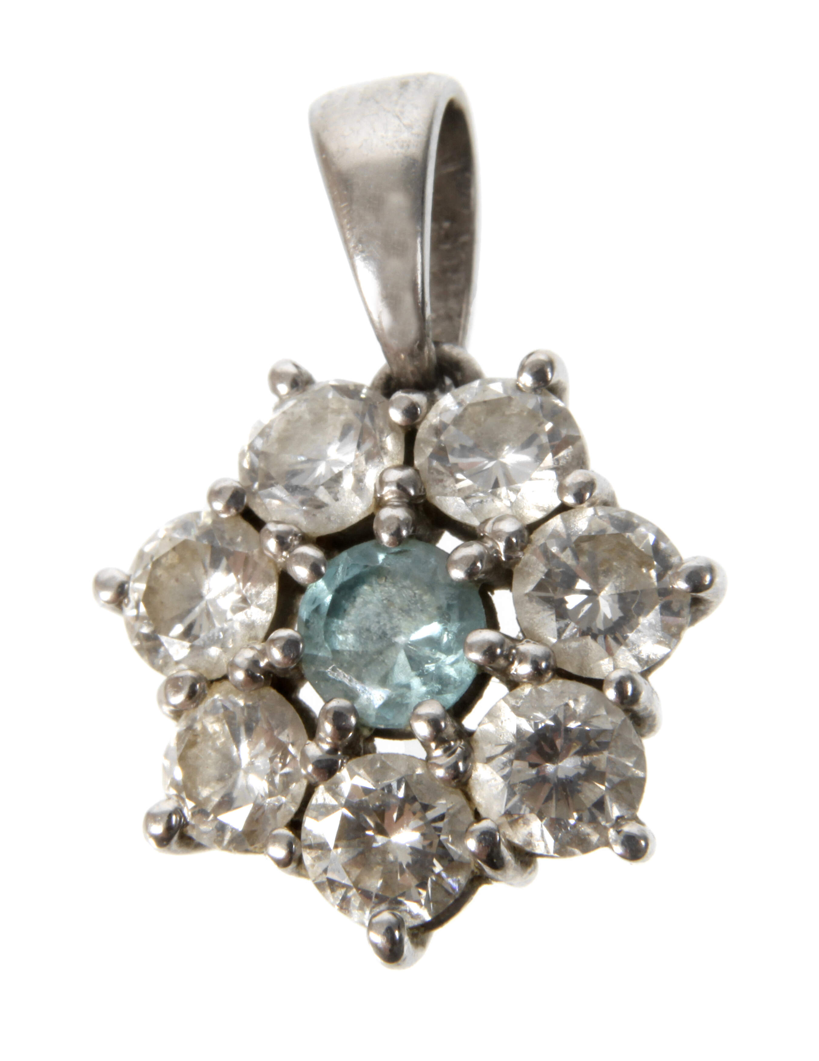 Anhänger mit Brillanten und Aquamarin