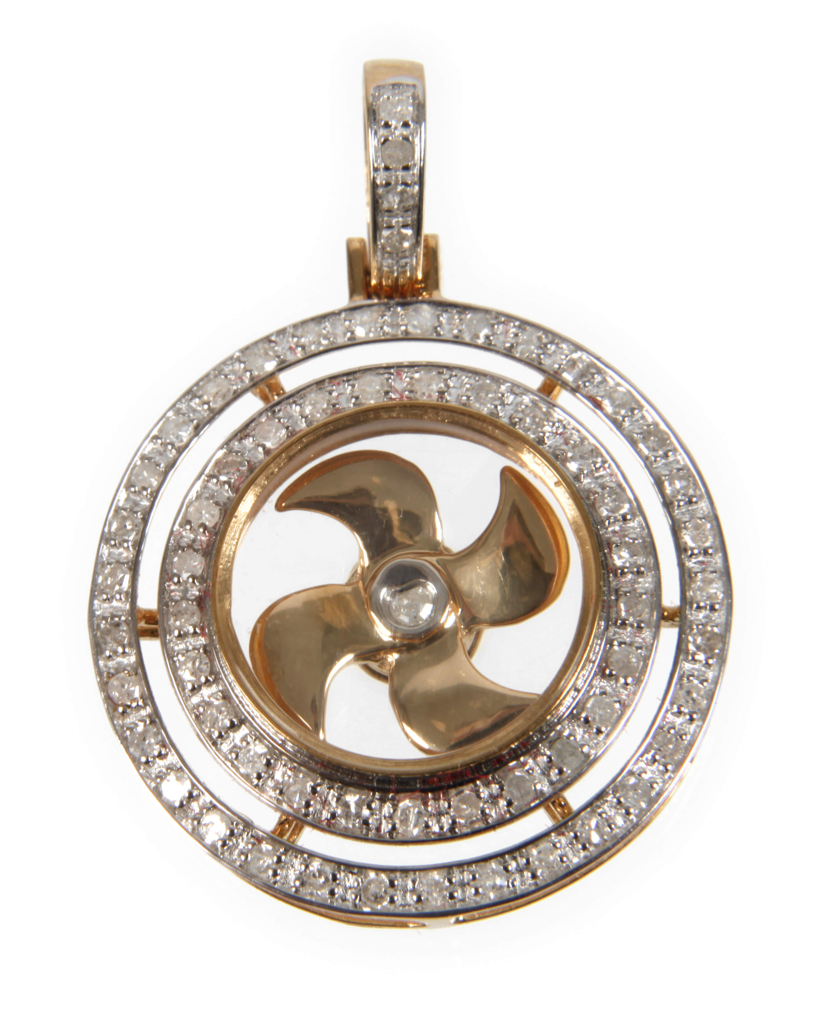 Kinetischer Anhänger mit Diamanten