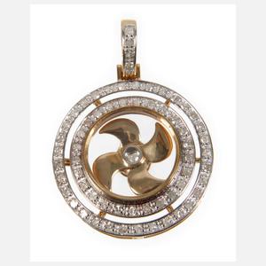 Kinetischer Anhänger mit Diamanten