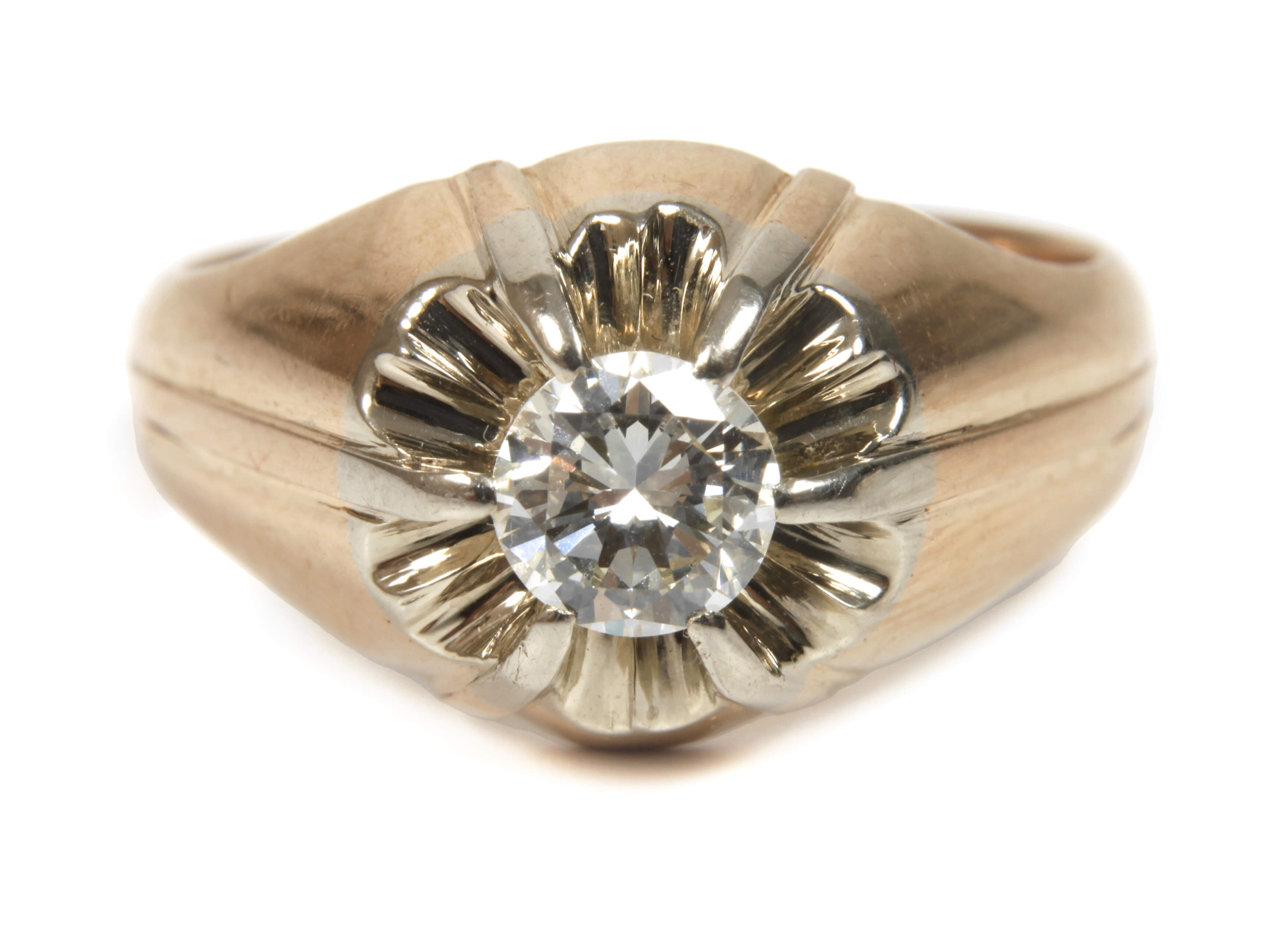 Herrenring mit Brillant von ca. 0,7 ct