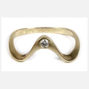 Geschwungener Damenring mit Brillant