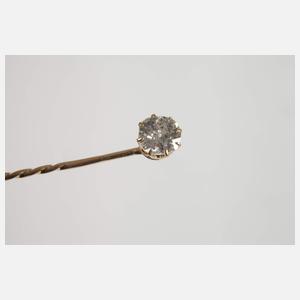 Reversnadel mit Altschliffdiamant von ca. 0,8 ct