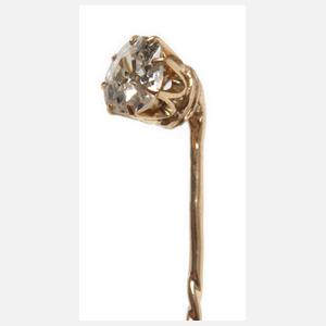 Reversnadel mit Altschliffdiamant von ca. 0,8 ct