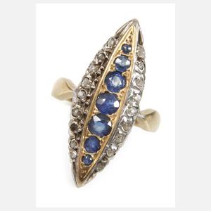 Damenring mit Saphiren und Diamanten