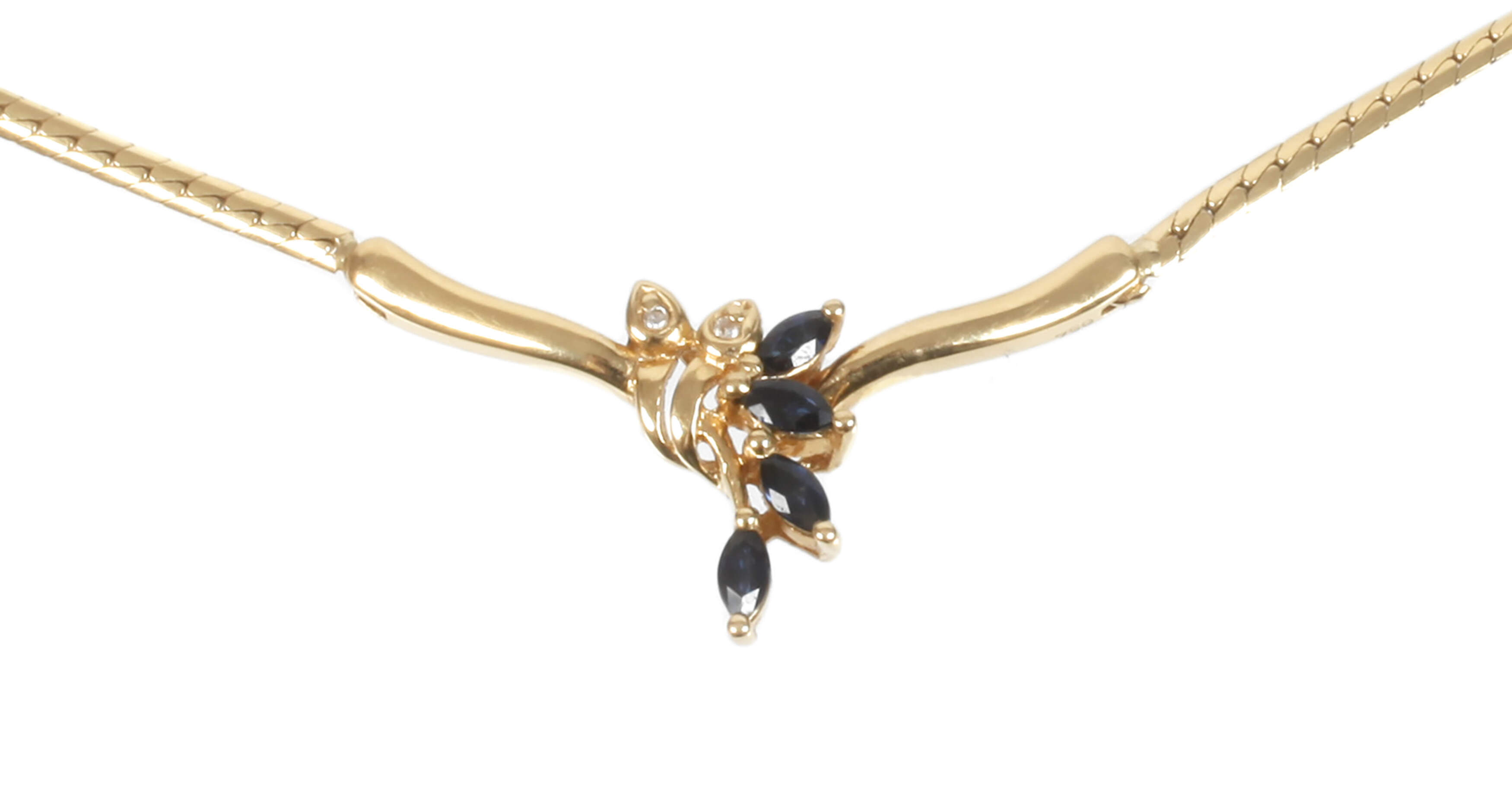 Collier mit Saphiren und Diamanten