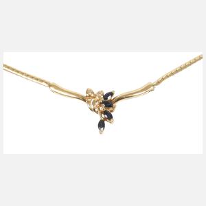 Collier mit Saphiren und Diamanten