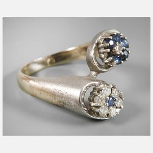 Damenring mit Saphiren und Brillanten