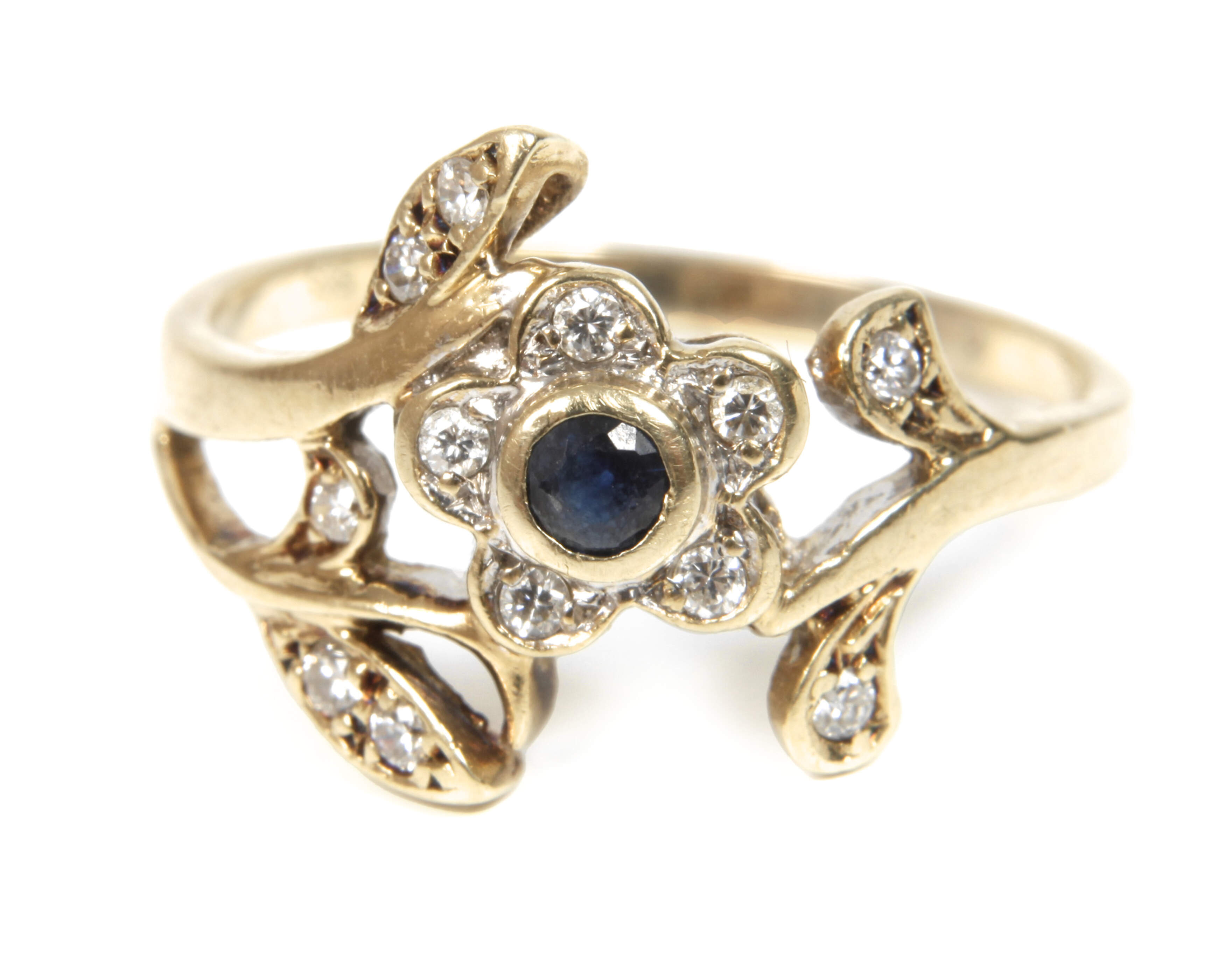 Damenring mit Saphir und Brillanten