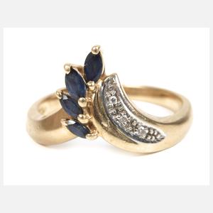 Damenring mit Saphiren und Diamanten