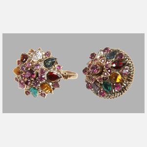 Zwei Schmucktücke mit Steinbesatz