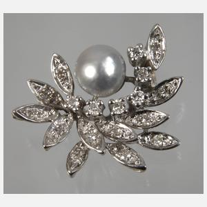 Anhänger mit Brillanten und Perlen