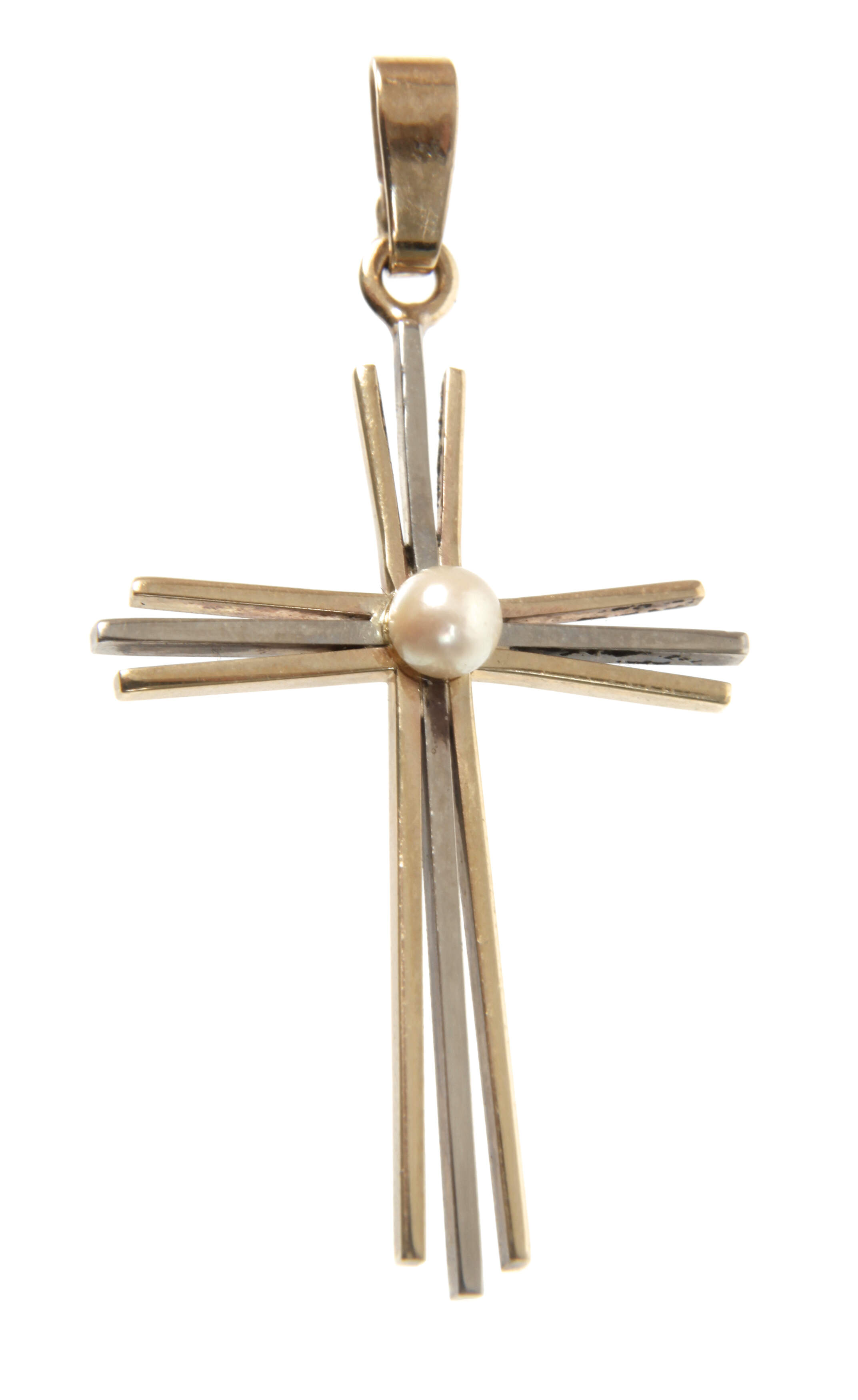 Kreuzanhänger mit Perle