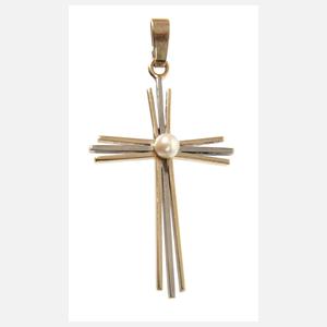 Kreuzanhänger mit Perle