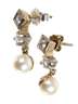 Paar Ohrhänger mit Brillanten und Perle