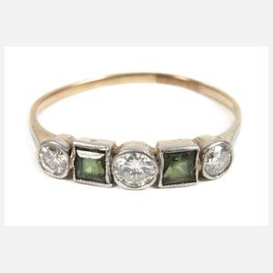 Damenring mit Brillanten und Turmalinen