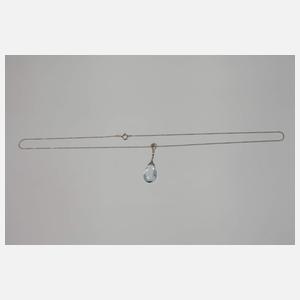 Anhänger mit Aquamarinbriolett