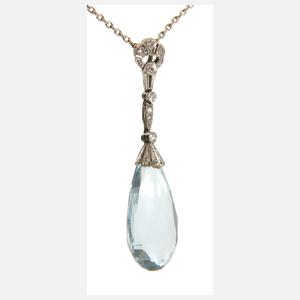 Anhänger mit Aquamarinbriolett