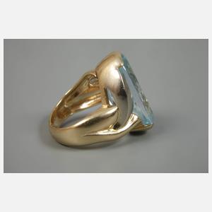 Damenring mit großem Blautopas