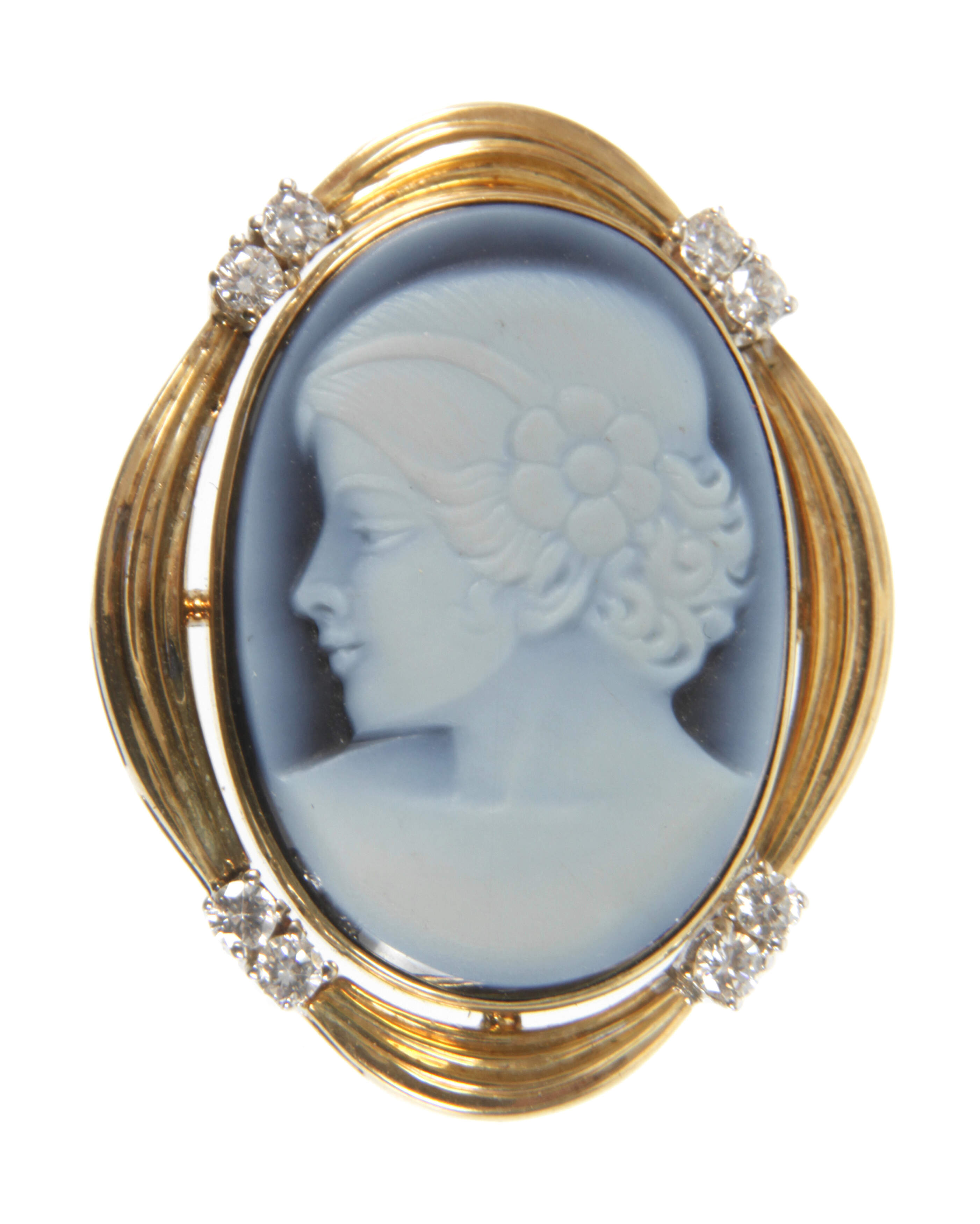 Anhänger mit Achatkamee und Brillanten