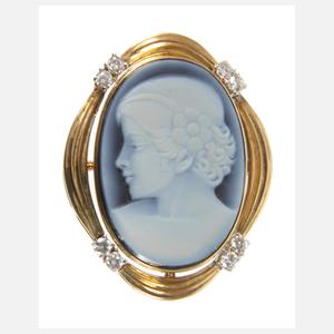 Anhänger mit Achatkamee und Brillanten