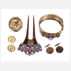 Konvolut Schmuck mit Steinbesatz