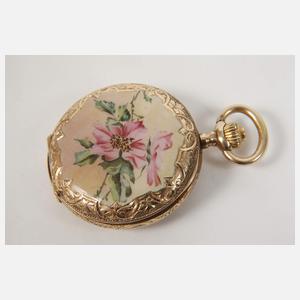 Jugendstil-Hängeuhr Emaille