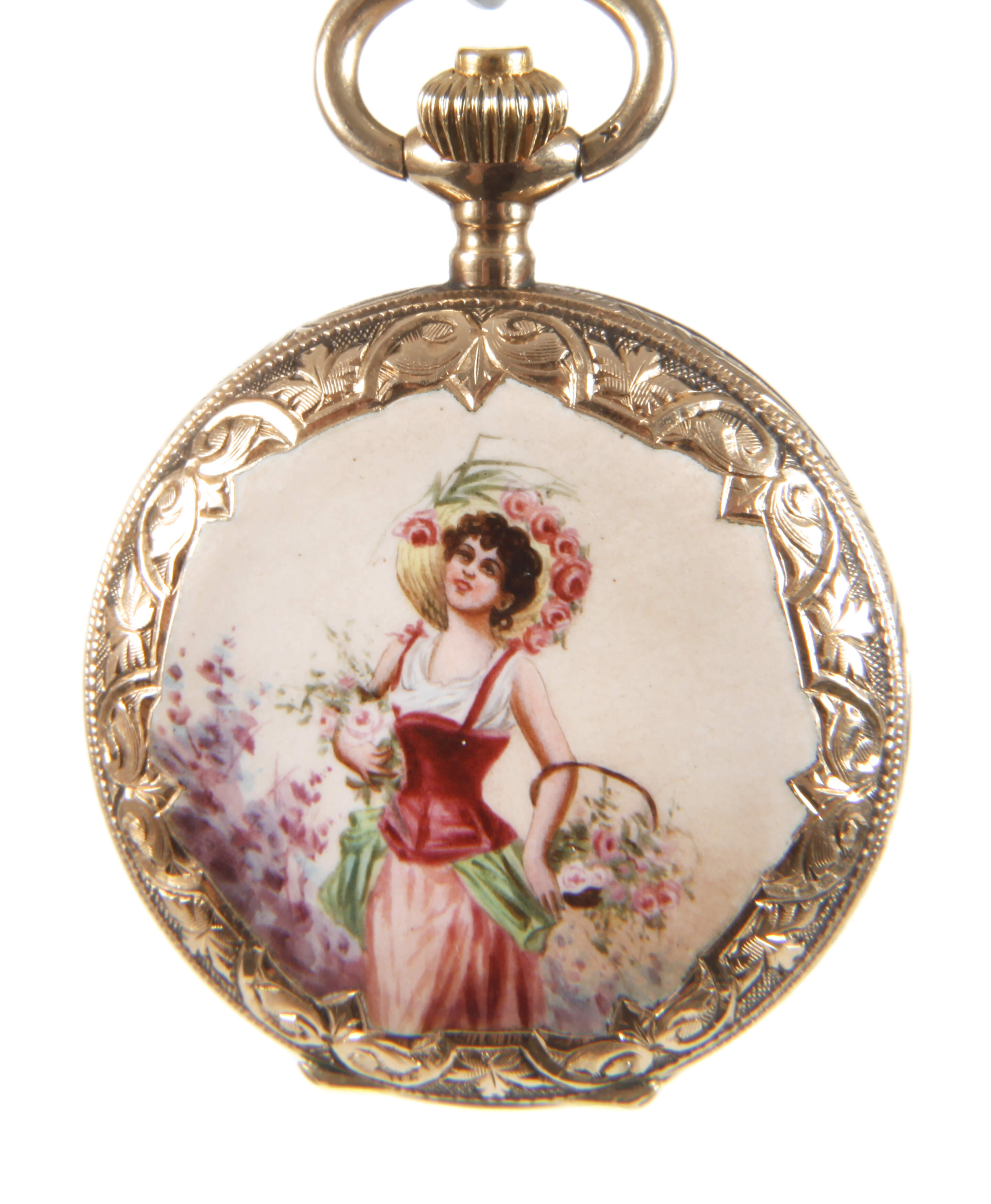 Jugendstil-Hängeuhr Emaille