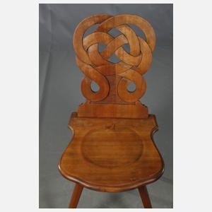 Paar bäuerliche Brettstühle