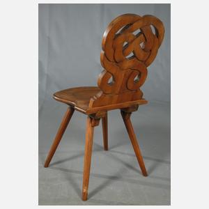 Paar bäuerliche Brettstühle