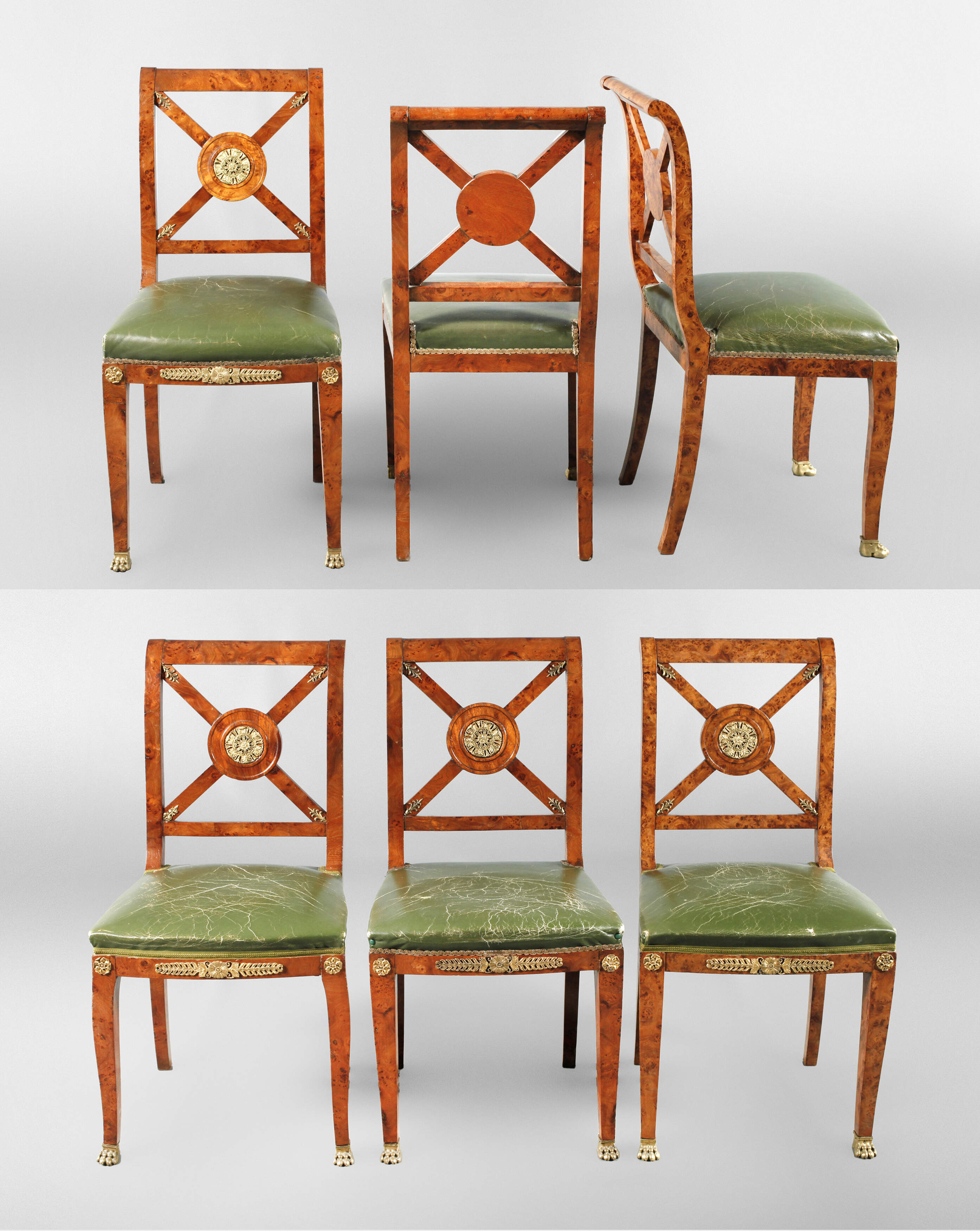 Sechs Stühle im Neoempirestil