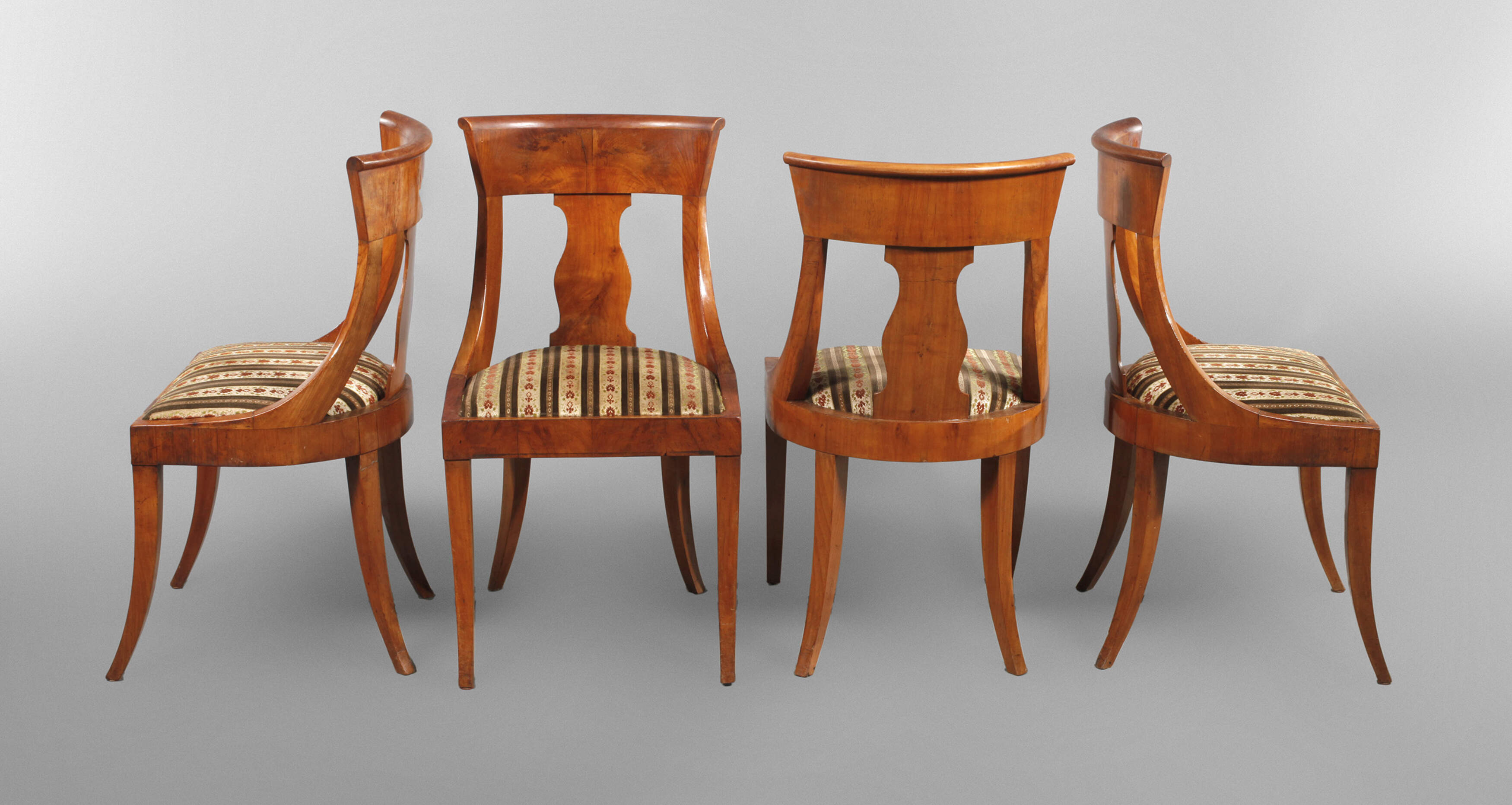 Vier Gondelstühle Biedermeier