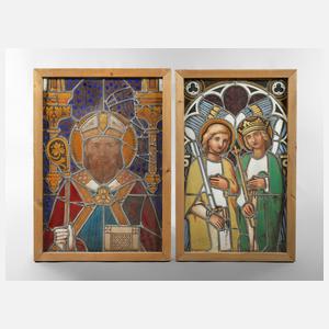 Zwei Bleiglasfenster