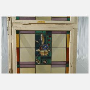 Paar Bleiglasfenster Art déco