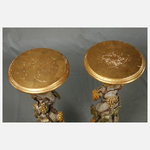 Paar prächtige barocke Holzsäulen