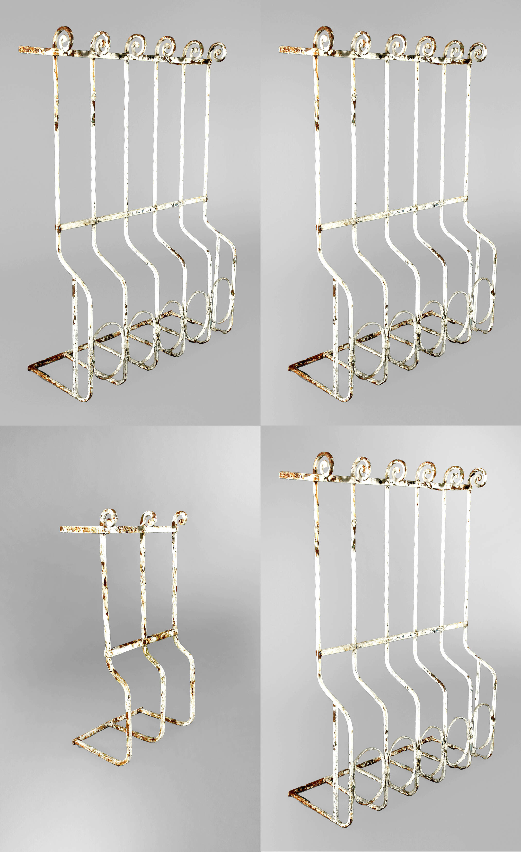 Vier Fenstergitter Schmiedeeisen