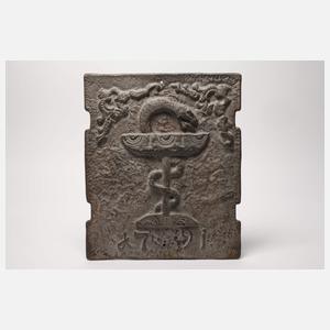 Barocke Ofenplatte Pharmazie