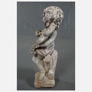 Gartenfigur Putto als Geigenspieler