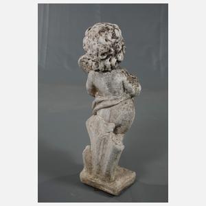 Gartenfigur Putto als Geigenspieler
