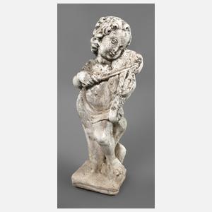 Gartenfigur Putto als Geigenspieler
