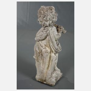 Gartenfigur Putto als Flötenspieler