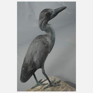 Gartenfigur stehender Reiher