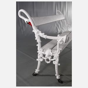 Dekorative Gartenbank Gusseisen