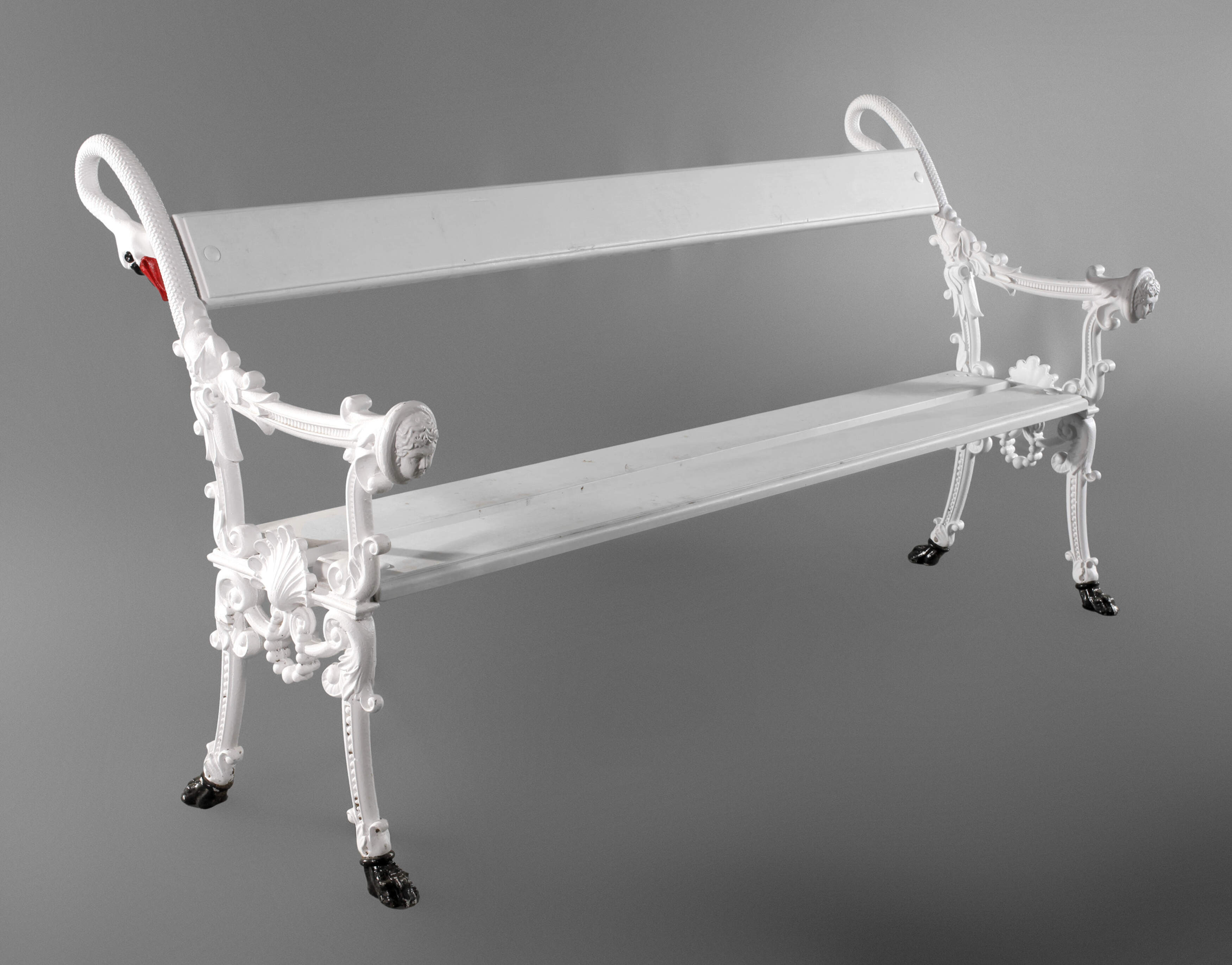 Dekorative Gartenbank Gusseisen