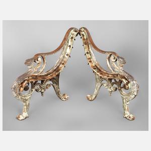 Paar prächtige Bankwangen Historismus