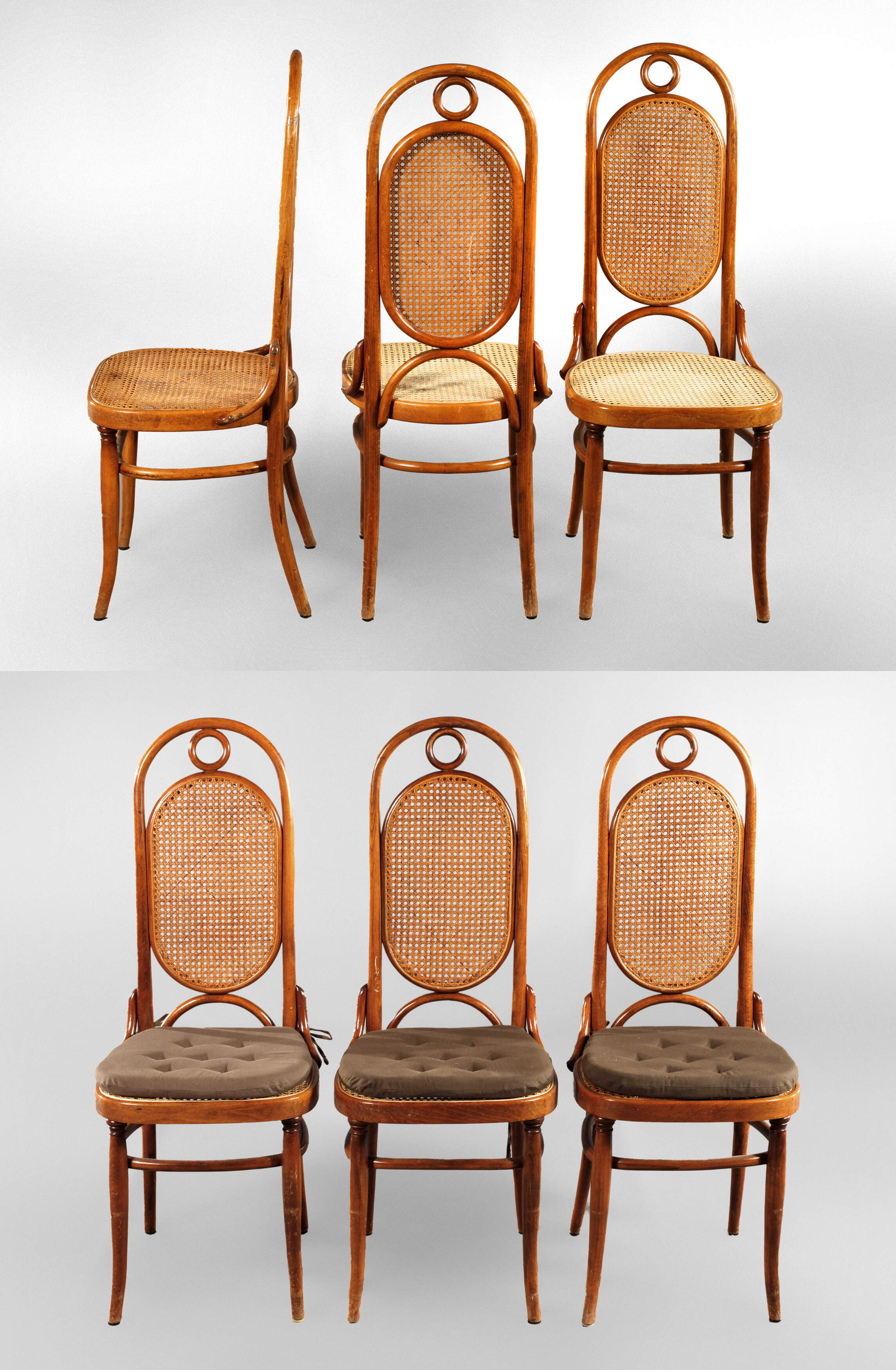 Sechs Bugholzstühle