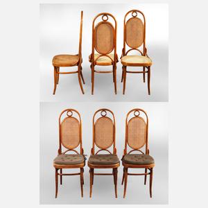 Sechs Bugholzstühle