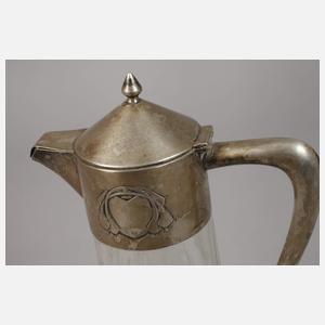 Große Jugendstilkaraffe mit Silbermontierung