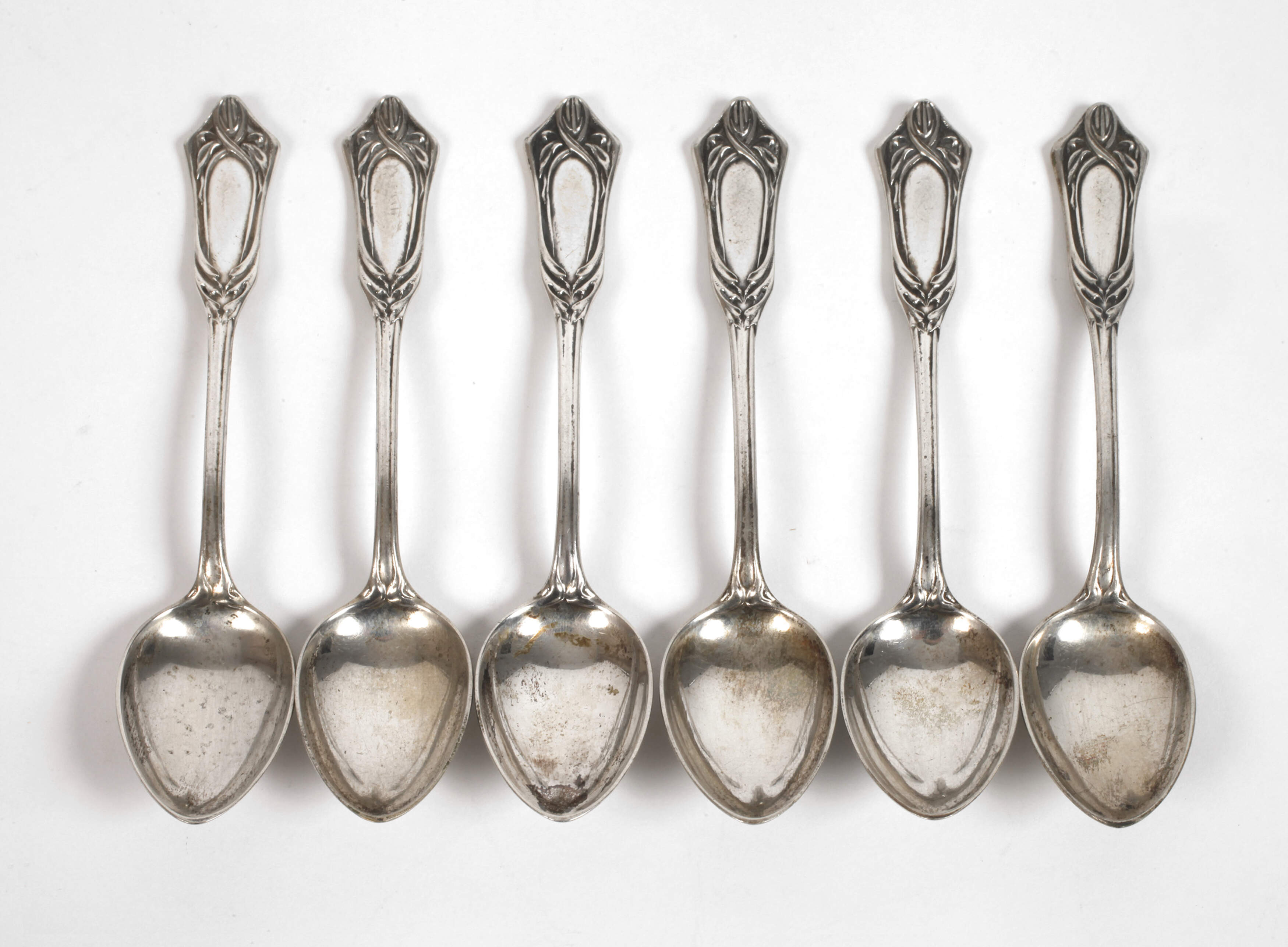 Sechs Mokkalöffel Jugendstil