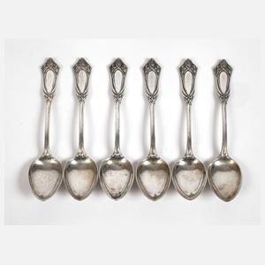 Sechs Mokkalöffel Jugendstil