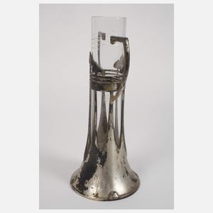 Jugendstilvase mit Glaseinsatz